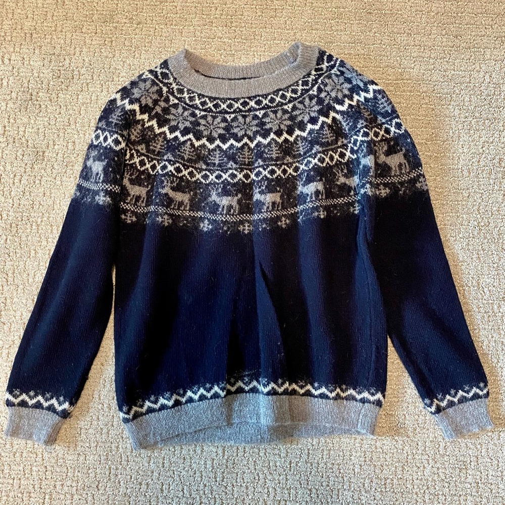 Navy Grey Cashmere Crewneck Sweater, HARTFORD, Size 1/XS, Excellent Condition